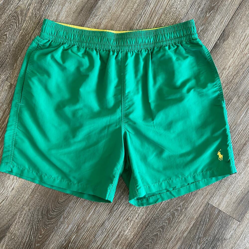 Polo Ralph Lauren men’s green preppy, swim trunks, size medium